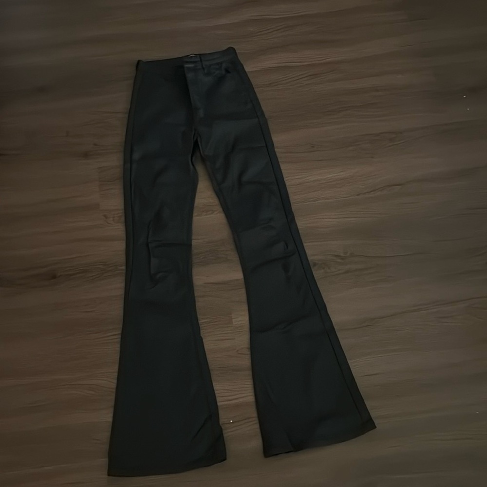 Edikted Luna Faux Leather Flare Pants